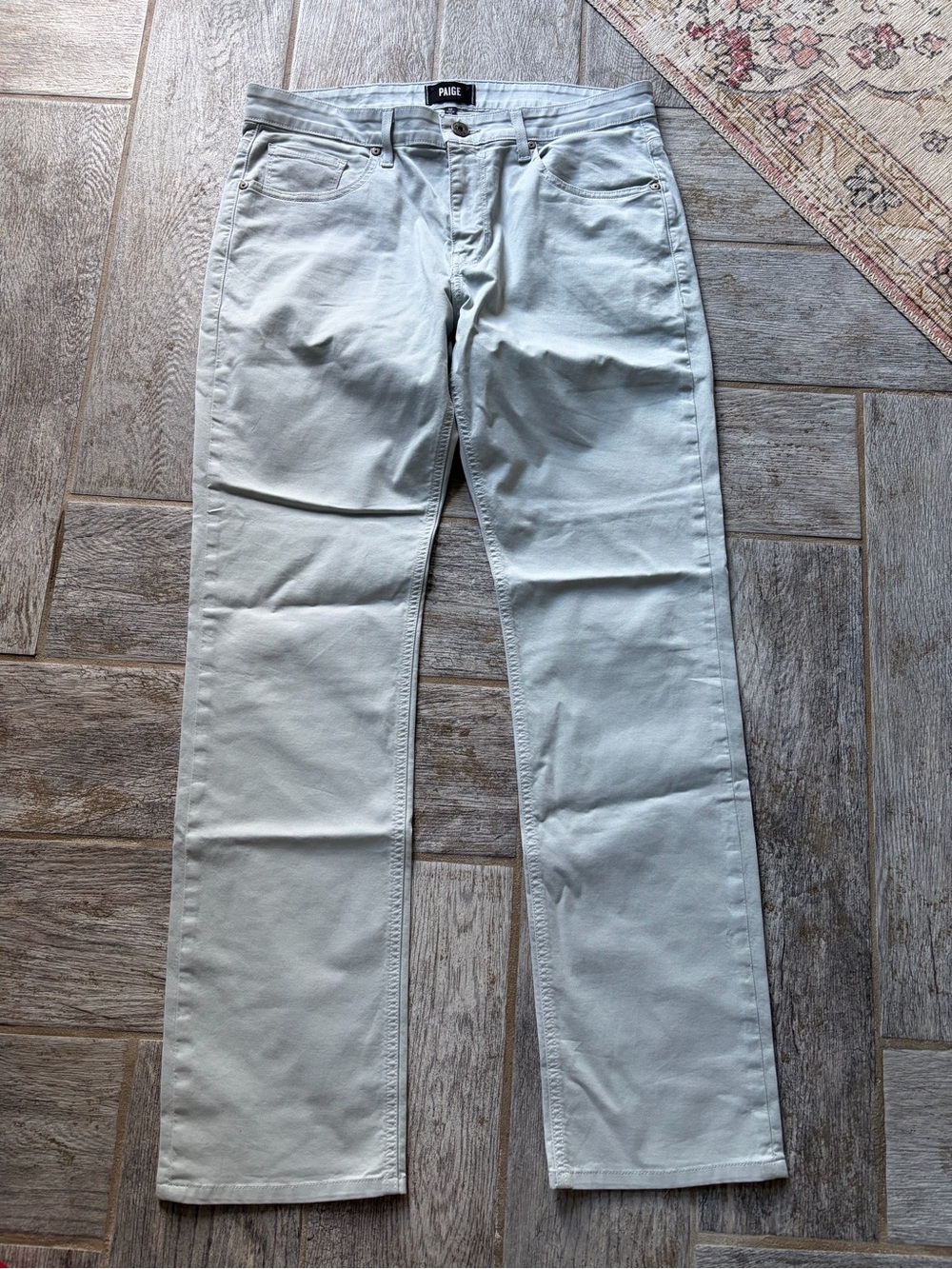 PAIGE normandie Gray Straight-Leg Jeans 32